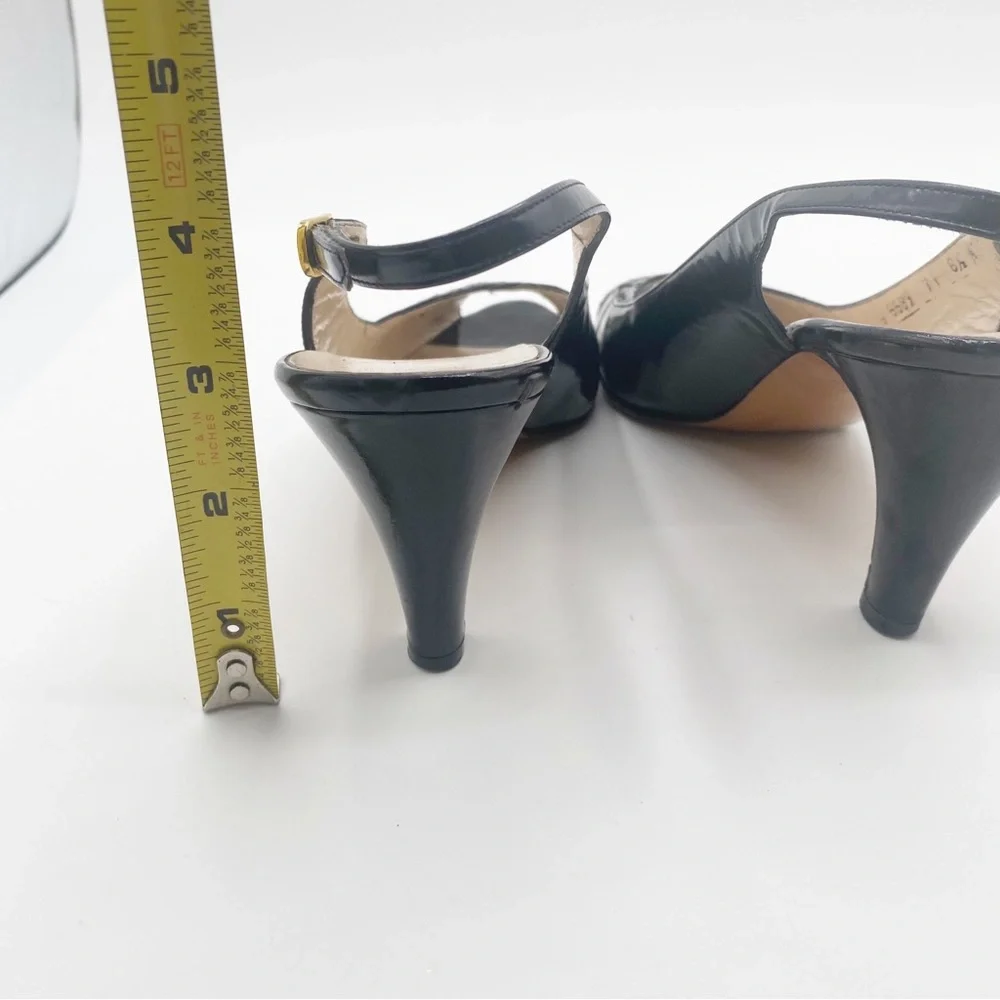 Salvatore Ferragamo Black Slingback Heels Party Cute Fancy Shoes 8.5 size